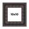 10x10 3.5" Wide Ornate Black Picture Frame - UV Acrylic, Foam Board Backing, Hanging Hardware